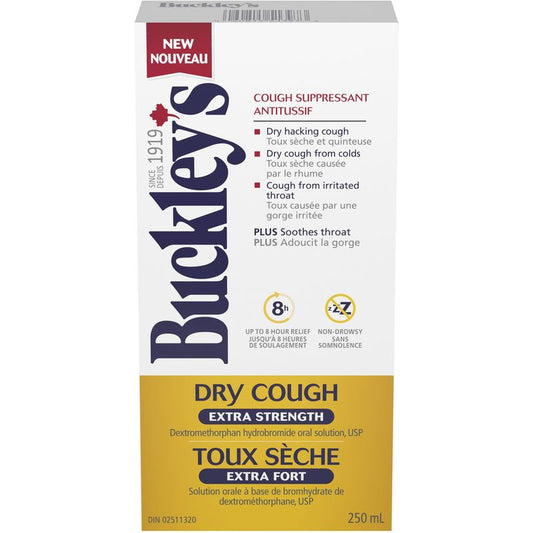 Buckley’s Dry Cough Extra Strength Cough Suppressant Syrup, 250ML